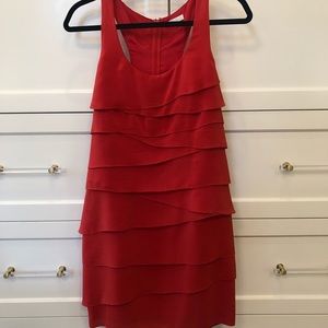 Shoshanna red layered cocktail dress size 4